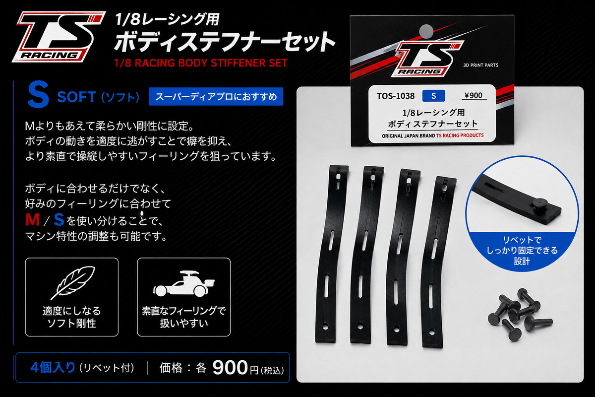T’s Racing 1/8レーシング用 ボディステフナーセット